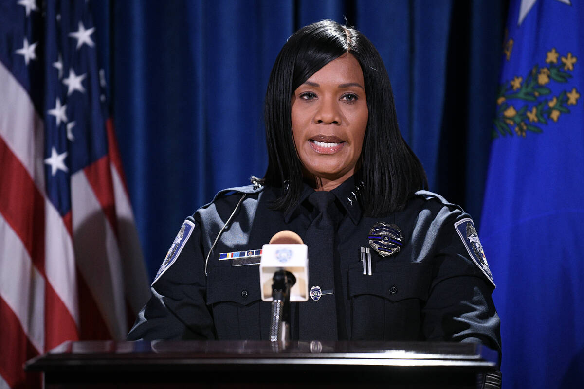 North Las Vegas Police Chief Jacqueline Gravatt speaks during a news conference in February. (S ...